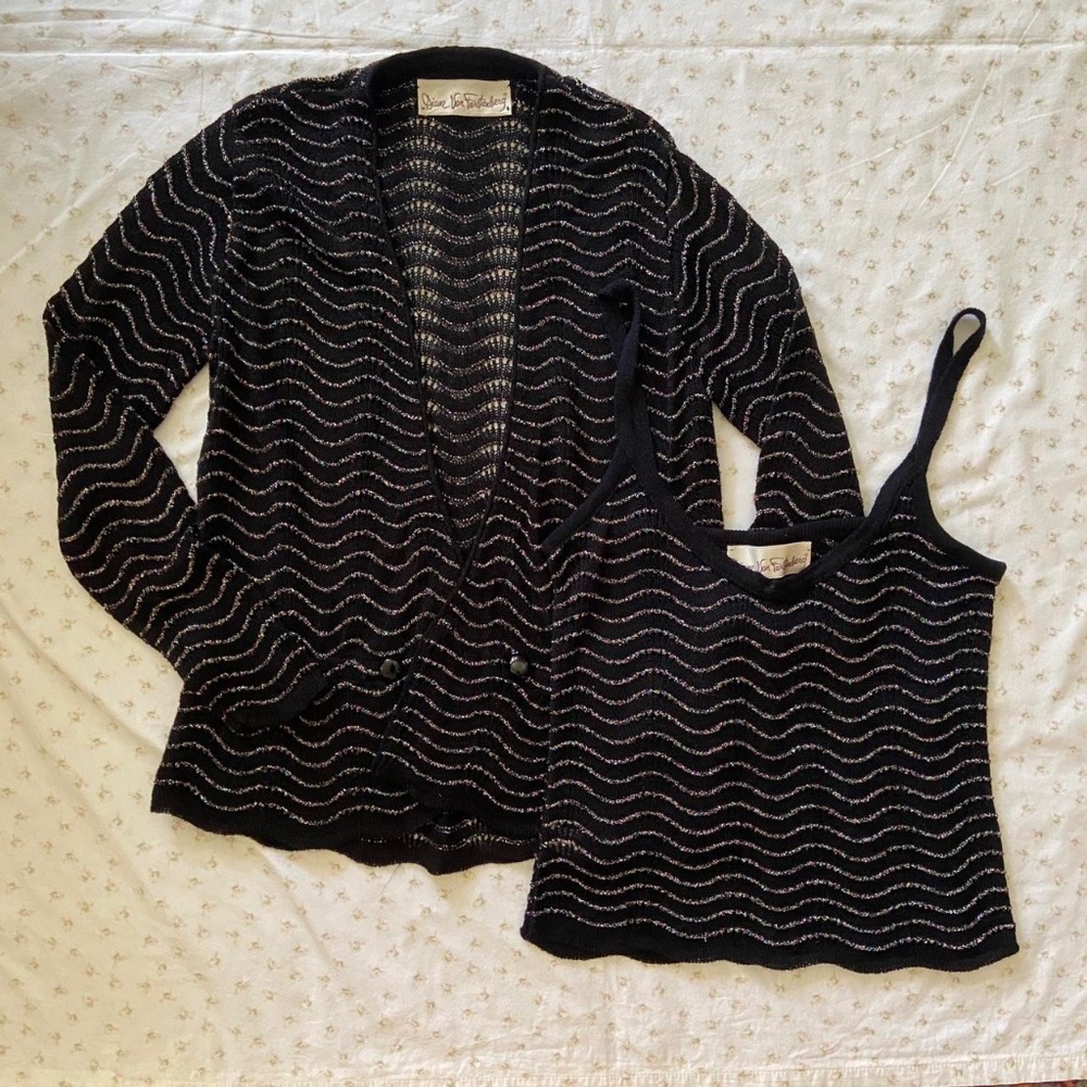 Diane Von Furstenberg 2 piece cardigan set 🖤